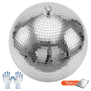 VEVOR Mirror Disco Ball 16 Inch Silver Reflective Ball with Hanging Ring, for Party Home Decoration Stage Props DJ Dance Club, 2 Mirror Tile Sizes, Reflects Light, Large Wedding Music Birthday Decor VEVOR Mirror Disco Ball 16 Inch Silver Reflective Ball with Hanging Ring, for Party Home Decoration Stage Props DJ Dance Club, 2 Mirror Tile Sizes, Reflects Light, Large Wedding Music Birthday Decor