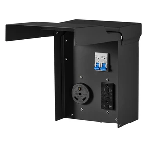 VEVOR 30 20 Amp RV Temporary Power Outlet Box Electrical Panel with Breaker, Weatherproof Electrical Outlet Box, with Prewired 30 Amp & 20 Amp GFCI Receptacle, for RV Camper, Travel Trailer, Motorhome VEVOR 30 20 Amp RV Temporary Power Outlet Box Electrical Panel with Breaker, Weatherproof Electrical Outlet Box, with Prewired 30 Amp & 20 Amp GFCI Receptacle, for RV Camper, Travel Trailer, Motorhome