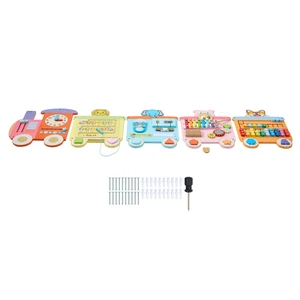 VEVOR Wall Busy Board, 18-in-1 Train Montessori Sensory Activity Panels, Learning Activity Center for Daycare, Classroom, Playroom, and Home, Sturdy Wooden Educational Toys, with Mounting Hardware VEVOR Wall Busy Board, 18-in-1 Train Montessori Sensory Activity Panels, Learning Activity Center for Daycare, Classroom, Playroom, and Home, Sturdy Wooden Educational Toys, with Mounting Hardware