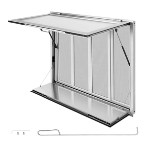 VEVOR Concession Window Folding Shelf 48x36in Aluminum Alloy Service Window, for Food Truck, Up to 85 Degrees, with 4 Sliding Screen Windows, Awning Door and Drag Hook, Rainwater Resistant VEVOR Concession Window Folding Shelf 48x36in Aluminum Alloy Service Window, for Food Truck, Up to 85 Degrees, with 4 Sliding Screen Windows, Awning Door and Drag Hook, Rainwater Resistant