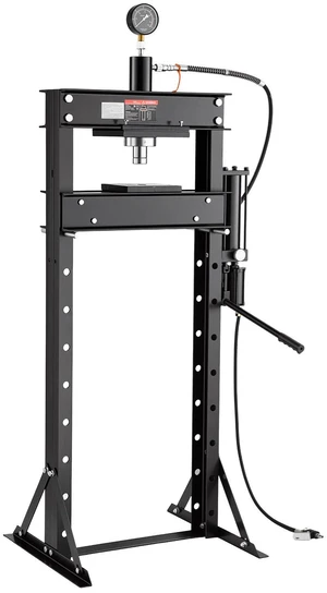 VEVOR 20-Ton Hydraulic Shop Press, H-Frame Manual/Pneumatic Shop Press with Gauge, Heavy-Duty Garage Floor Adjustable Hydraulic Press for Bending, Straightening, Pressing U-Joints & Bearings VEVOR 20-Ton Hydraulic Shop Press, H-Frame Manual/Pneumatic Shop Press with Gauge, Heavy-Duty Garage Floor Adjustable Hydraulic Press for Bending, Straightening, Pressing U-Joints & Bearings