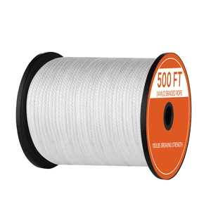 VEVOR Polyester Rope 1/4 in x 500 ft Solid Braid Marine Utility Rope White, for Outdoor Boat Docking, 1150 lbs Breaking Strength, Heavy Duty Low Stretch Sun-Resistant Industrial Cord, Smooth Surface VEVOR Polyester Rope 1/4 in x 500 ft Solid Braid Marine Utility Rope White, for Outdoor Boat Docking, 1150 lbs Breaking Strength, Heavy Duty Low Stretch Sun-Resistant Industrial Cord, Smooth Surface