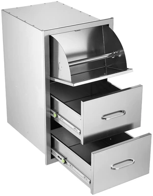 VEVOR Outdoor Kitchen Drawers, 20"W x 30"H x 16"D, Paper Towel Dispenser, for BBQ Island Storage, Patio Bars and Grill Station, with Handle, Built-In BBQ Island Drawers Organize Cookware Accessories VEVOR Outdoor Kitchen Drawers, 20"W x 30"H x 16"D, Paper Towel Dispenser, for BBQ Island Storage, Patio Bars and Grill Station, with Handle, Built-In BBQ Island Drawers Organize Cookware Accessories