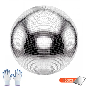 VEVOR Mirror Disco Ball 24 Inch Silver Reflective Ball with Hanging Ring, for Party Home Decoration Stage Props DJ Dance Club, 2 Mirror Tile Sizes, Reflects Light, Large Wedding Music Birthday Decor VEVOR Mirror Disco Ball 24 Inch Silver Reflective Ball with Hanging Ring, for Party Home Decoration Stage Props DJ Dance Club, 2 Mirror Tile Sizes, Reflects Light, Large Wedding Music Birthday Decor