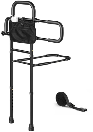 VEVOR Bed Rail for Elderly Adult Folding Bed Assist Rail with Floor Support, Motion Sensor LED Light, 300LBS Dual-Handle Support, Adjustable Handle Length, Storage Pocket, Fit King Queen Full Twin Bed VEVOR Bed Rail for Elderly Adult Folding Bed Assist Rail with Floor Support, Motion Sensor LED Light, 300LBS Dual-Handle Support, Adjustable Handle Length, Storage Pocket, Fit King Queen Full Twin Bed