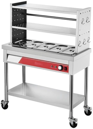 VEVOR Commercial Food Warmer 5 x 1/3 Pans Electric Steam Table 1500W, for Buffet Restaurant Catering Party, Professional Stainless Steel Server, with Undershelf, Rolling Stand, and Temp Control VEVOR Commercial Food Warmer 5 x 1/3 Pans Electric Steam Table 1500W, for Buffet Restaurant Catering Party, Professional Stainless Steel Server, with Undershelf, Rolling Stand, and Temp Control
