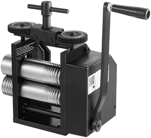 VEVOR Rolling Mill 4-in-1 Round Flat Square Half-Round Pressing Roller Mill, Manual Jewelry DIY Tool, 0.03-7 mm Adjustable Thickness, Stable & Even Rolling, for Ductile Metals, Gold, Silver, Copper VEVOR Rolling Mill 4-in-1 Round Flat Square Half-Round Pressing Roller Mill, Manual Jewelry DIY Tool, 0.03-7 mm Adjustable Thickness, Stable & Even Rolling, for Ductile Metals, Gold, Silver, Copper