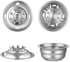 VEVOR 17-Inch Wheel Simulators 8 Lug Stainless Steel Front and Rear Wheel, Fit for 2005-2025 Ford F350 Truck Models, 5 Hand Holes, Polished Bolt On Hubcaps Covers, with Installation Tool Kit, 4pcs VEVOR 17-Inch Wheel Simulators 8 Lug Stainless Steel Front and Rear Wheel, Fit for 2005-2025 Ford F350 Truck Models, 5 Hand Holes, Polished Bolt On Hubcaps Covers, with Installation Tool Kit, 4pcs