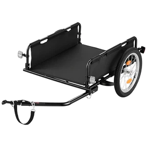 VEVOR Bike Cargo Trailer 100 lbs Load Heavy-Duty Bicycle Wagon Cart Folding, Compact Storage with 16-Inch Wheels, Reflectors, Foldable Carbon Steel Frame, Fits 22-28 in Bike Wheels, for Carrying Cargo VEVOR Bike Cargo Trailer 100 lbs Load Heavy-Duty Bicycle Wagon Cart Folding, Compact Storage with 16-Inch Wheels, Reflectors, Foldable Carbon Steel Frame, Fits 22-28 in Bike Wheels, for Carrying Cargo
