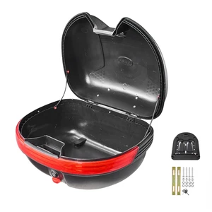 VEVOR Motorcycle Top Case 30L Universal Waterproof PP Motorcycle Tail Case, Detachable Motorbike Top Box with Security Lock & Backrest for Luggage Storage VEVOR Motorcycle Top Case 30L Universal Waterproof PP Motorcycle Tail Case, Detachable Motorbike Top Box with Security Lock & Backrest for Luggage Storage