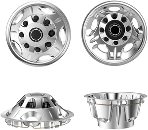 VEVOR 17-Inch Wheel Simulators 8 Lug ABS Chrome Plated Front and Rear Wheel, Fit for 2011 and newer Chevrolet Silverado, GMC 3500, GMC Sierra 3500 Models, 4 Hand Holes, Polished Hubcaps Covers, 4pcs VEVOR 17-Inch Wheel Simulators 8 Lug ABS Chrome Plated Front and Rear Wheel, Fit for 2011 and newer Chevrolet Silverado, GMC 3500, GMC Sierra 3500 Models, 4 Hand Holes, Polished Hubcaps Covers, 4pcs