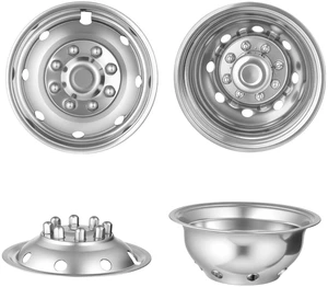 VEVOR 16-Inch Wheel Simulators 8 Lug Stainless Steel Front and Rear Wheel, Fit for 1974-1998 Ford F350, 1992-2021 Ford E350/E450, 1974-1999 Dodge Ram 3500, 4 Hand Holes, Polished Hubcaps Covers, 4pcs VEVOR 16-Inch Wheel Simulators 8 Lug Stainless Steel Front and Rear Wheel, Fit for 1974-1998 Ford F350, 1992-2021 Ford E350/E450, 1974-1999 Dodge Ram 3500, 4 Hand Holes, Polished Hubcaps Covers, 4pcs