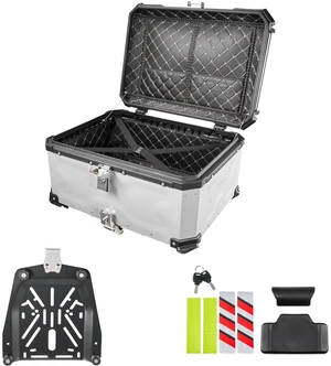 VEVOR Motorcycle Top Case, 65L Universal Aluminum Hard Motorcycle Tail Case, Waterproof Detachable Motorbike Top Box with Security Lock & Leather Liner for Helmets Storage VEVOR Motorcycle Top Case, 65L Universal Aluminum Hard Motorcycle Tail Case, Waterproof Detachable Motorbike Top Box with Security Lock & Leather Liner for Helmets Storage