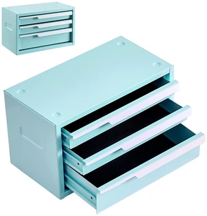VEVOR Steel Tool Box with 3 Drawers Portable Metal Toolbox Heavy Duty Green, for Garage Workshop Repair Shop Workbench, Magnetic Design, Tool Chest Cabinet Storage Organizer, with Protective Liners VEVOR Steel Tool Box with 3 Drawers Portable Metal Toolbox Heavy Duty Green, for Garage Workshop Repair Shop Workbench, Magnetic Design, Tool Chest Cabinet Storage Organizer, with Protective Liners