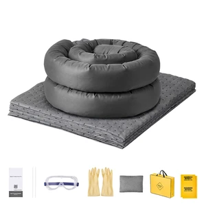 VEVOR Complete Spill Absorbent Kit for Oil & Water, 20PCS Medium-Duty Spill Absorbent Pads, 2 Socks, 2 Pillows, 2 Hazardous Material Bags, 1 Carrying Bag for Garage Workshop Spill Control & Cleanup VEVOR Complete Spill Absorbent Kit for Oil & Water, 20PCS Medium-Duty Spill Absorbent Pads, 2 Socks, 2 Pillows, 2 Hazardous Material Bags, 1 Carrying Bag for Garage Workshop Spill Control & Cleanup
