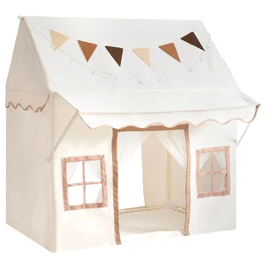 VEVOR Kids Play Tent with Eave 2 in 1 Toddler Tent with Padded Mat Beige, for Girls Boys Play, Indoor & Outdoor Large Playhouse, with Stars Lights, Carry Bag, Flag, 2 Doors & 2 Breathable Windows VEVOR Kids Play Tent with Eave 2 in 1 Toddler Tent with Padded Mat Beige, for Girls Boys Play, Indoor & Outdoor Large Playhouse, with Stars Lights, Carry Bag, Flag, 2 Doors & 2 Breathable Windows