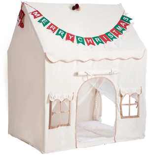 VEVOR Kids Play Tent 2 in 1 Wood Frame Toddler Tent with Padded Mat Beige, for Girls Boys Birthday Play, Indoor & Outdoor Playhouse, Cozy Reading Corner, with Stars Lights, Pompoms, Breathable Window VEVOR Kids Play Tent 2 in 1 Wood Frame Toddler Tent with Padded Mat Beige, for Girls Boys Birthday Play, Indoor & Outdoor Playhouse, Cozy Reading Corner, with Stars Lights, Pompoms, Breathable Window