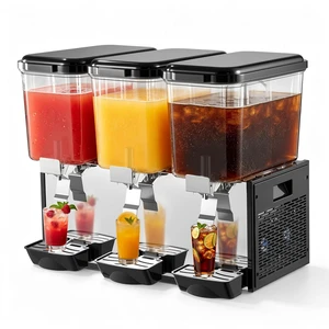 VEVOR Commercial Beverage Dispenser 3 Tanks 18 L / 19 QT Per Tank, Stainless Steel Juice Dispenser, Ice Tea Drink Machine with 45 to 54 Cooling Temperature, for Cold Drink Restaurant Bar Party VEVOR Commercial Beverage Dispenser 3 Tanks 18 L / 19 QT Per Tank, Stainless Steel Juice Dispenser, Ice Tea Drink Machine with 45 to 54 Cooling Temperature, for Cold Drink Restaurant Bar Party