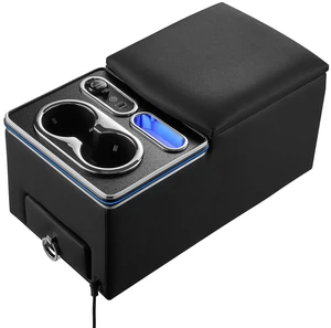 VEVOR Universal Rear Bench Seat Center Console with 7-Color Ambient Lights, USB/Type-C/Cigarette Lighter Charging, Back Seat Central Console Organizer with Cup & Phone Holders for MPV, Sedan, SUV VEVOR Universal Rear Bench Seat Center Console with 7-Color Ambient Lights, USB/Type-C/Cigarette Lighter Charging, Back Seat Central Console Organizer with Cup & Phone Holders for MPV, Sedan, SUV