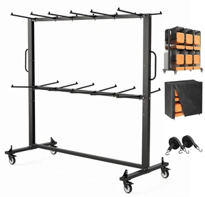 VEVOR Folding Table and Chair Cart 800 lbs Holds 42 Chairs & 12 Tables, for Large Event, Heavy-Duty Carbon Steel, Easy to Move, Storage Dolly, with Swivel Casters Locking Wheels, Waterproof Cover VEVOR Folding Table and Chair Cart 800 lbs Holds 42 Chairs & 12 Tables, for Large Event, Heavy-Duty Carbon Steel, Easy to Move, Storage Dolly, with Swivel Casters Locking Wheels, Waterproof Cover