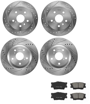 VEVOR Front & Rear Brake Kit Ceramic Brake Pads and Drilled Slotted Rotors, Compatible with 2012-2017 Toyota Camry, 2013-2018 Toyota Avalon, 2013-2018 Lexus ES 350, 2013-2018 Lexus ES 300h VEVOR Front & Rear Brake Kit Ceramic Brake Pads and Drilled Slotted Rotors, Compatible with 2012-2017 Toyota Camry, 2013-2018 Toyota Avalon, 2013-2018 Lexus ES 350, 2013-2018 Lexus ES 300h