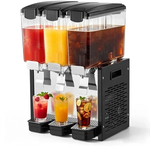 VEVOR Commercial Beverage Dispenser 3 Tanks 10 L / 10.6 QT Per Tank, Stainless Steel Juice Dispenser, Ice Tea Drink Machine with 45 to 54 Cooling Temperature, for Cold Drink Restaurant Bar Party VEVOR Commercial Beverage Dispenser 3 Tanks 10 L / 10.6 QT Per Tank, Stainless Steel Juice Dispenser, Ice Tea Drink Machine with 45 to 54 Cooling Temperature, for Cold Drink Restaurant Bar Party