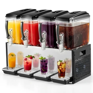 VEVOR Commercial Beverage Dispenser 4 Tanks 12 L / 12.7 QT Per Tank, Stainless Steel Juice Dispenser, Ice Tea Drink Machine with 45 to 54 Cooling Temperature, for Cold Drink Restaurant Bar Party VEVOR Commercial Beverage Dispenser 4 Tanks 12 L / 12.7 QT Per Tank, Stainless Steel Juice Dispenser, Ice Tea Drink Machine with 45 to 54 Cooling Temperature, for Cold Drink Restaurant Bar Party