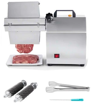 VEVOR Commercial Meat Tenderizer, 750W Electric Beef Machine 265 Lbs/H, for Turkey Chicken Pork, Heavy Duty Stainless Steel Kitchen Tool with 67 Blades, Food Tong, Cleaning Brush, Wide Feed Chute VEVOR Commercial Meat Tenderizer, 750W Electric Beef Machine 265 Lbs/H, for Turkey Chicken Pork, Heavy Duty Stainless Steel Kitchen Tool with 67 Blades, Food Tong, Cleaning Brush, Wide Feed Chute