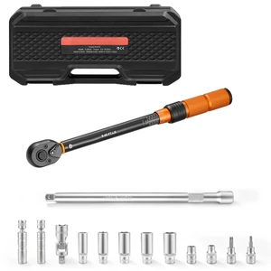 VEVOR Torque Wrench 3/8-inch Drive Click Torque Wrench Dual Scale Readings, 5-45 lbf-ft / 6.8-61.2 N.m, ±3% High Precision, with Spark Plug Sockets, Bits, Universal Joint, Extension Bar, Storage Case VEVOR Torque Wrench 3/8-inch Drive Click Torque Wrench Dual Scale Readings, 5-45 lbf-ft / 6.8-61.2 N.m, ±3% High Precision, with Spark Plug Sockets, Bits, Universal Joint, Extension Bar, Storage Case