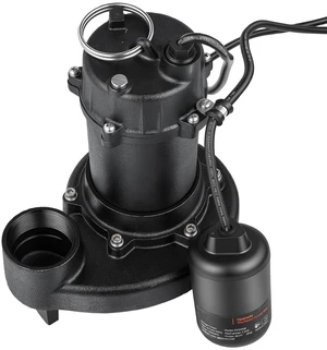 VEVOR Submersible Sump Pump 1.3 HP 5100 GPH Cast Iron Sewage/Effluent Pump, for Basement Septic Tank Residential, Automatic Tethered Float Switch, 2-Inch NPT Discharge, 40 ft Lift, IPX8 Waterproof VEVOR Submersible Sump Pump 1.3 HP 5100 GPH Cast Iron Sewage/Effluent Pump, for Basement Septic Tank Residential, Automatic Tethered Float Switch, 2-Inch NPT Discharge, 40 ft Lift, IPX8 Waterproof
