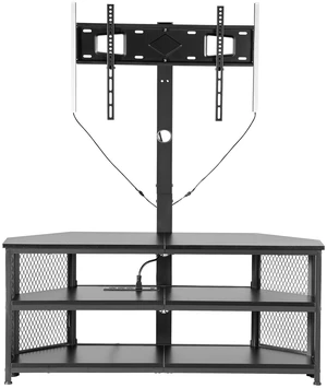 VEVOR TV Stand with Mount, 45.3 Inch, Corner TV Stand Console with Power Outlet, for 32-75 Inch TVs, Height Adjustable Swivel Entertainment Center with Storage & LED Lights, for Living Room, Black VEVOR TV Stand with Mount, 45.3 Inch, Corner TV Stand Console with Power Outlet, for 32-75 Inch TVs, Height Adjustable Swivel Entertainment Center with Storage & LED Lights, for Living Room, Black