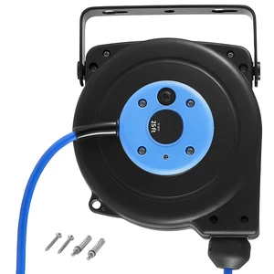 VEVOR Retractable Extension Cord Reel 25FT Heavy Duty 14AWG/3C SJTOW Blue, for Ceiling/Wall Mount, 13A Circuit Breaker, Automatic Retractable Power Cord, Lighted Triple Tap, with 180° Swivel Bracket VEVOR Retractable Extension Cord Reel 25FT Heavy Duty 14AWG/3C SJTOW Blue, for Ceiling/Wall Mount, 13A Circuit Breaker, Automatic Retractable Power Cord, Lighted Triple Tap, with 180° Swivel Bracket