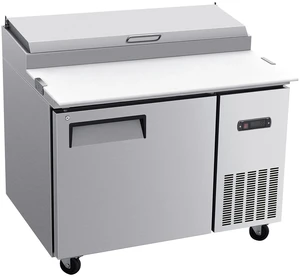 Commercial Refrigerator, 44" W Pizza Prep Refrigerated Table, 20" Ultra Wide Countertop Food Prep Worktable, 11 Cu.Ft Single Door Salad Prep Fridge, 6 Pans Pizza Make Worktop with Cutting Board Commercial Refrigerator, 44" W Pizza Prep Refrigerated Table, 20" Ultra Wide Countertop Food Prep Worktable, 11 Cu.Ft Single Door Salad Prep Fridge, 6 Pans Pizza Make Worktop with Cutting Board
