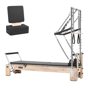 VEVOR Pilates Reformer with Tower 96" Pilates Machine 400 lbs Rubberwood, for Home Use and Gym Workout, with Jump Board, Springs, Sitting Box, and Adjustable Headerest, for Advanced Beginners Users VEVOR Pilates Reformer with Tower 96" Pilates Machine 400 lbs Rubberwood, for Home Use and Gym Workout, with Jump Board, Springs, Sitting Box, and Adjustable Headerest, for Advanced Beginners Users