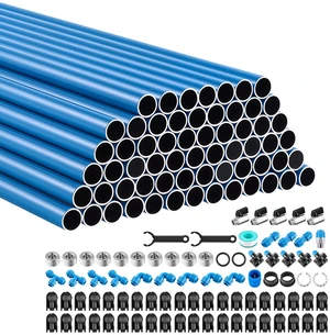 VEVOR Air Compressor Line Piping Kit, Total 235FT x 0.68" (62 x 3.77 FT), Aluminum Compressed Air Tubing System, High Pressure Resistant, Leak-Proof & Easy-to-Install for Garages Workshops VEVOR Air Compressor Line Piping Kit, Total 235FT x 0.68" (62 x 3.77 FT), Aluminum Compressed Air Tubing System, High Pressure Resistant, Leak-Proof & Easy-to-Install for Garages Workshops