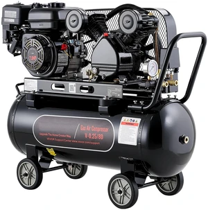 VEVOR 20 Gallon Gas Powered Air Compressor, 7HP 4.7CFM at 90 PSI Air Tank, Gas-Driven Air Compression System with Twin Cylinder Piston Pump, 115 PSI Max Pressure, 4 Wheels for Workshops Constructions VEVOR 20 Gallon Gas Powered Air Compressor, 7HP 4.7CFM at 90 PSI Air Tank, Gas-Driven Air Compression System with Twin Cylinder Piston Pump, 115 PSI Max Pressure, 4 Wheels for Workshops Constructions