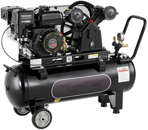 VEVOR 20 Gallon Gas Powered Air Compressor, 7HP 4.7CFM at 90 PSI Air Tank, Gas-Driven Air Compression System with Twin Cylinder Piston Pump, 115 PSI Max Pressure, 2 Wheels for Workshops Constructions VEVOR 20 Gallon Gas Powered Air Compressor, 7HP 4.7CFM at 90 PSI Air Tank, Gas-Driven Air Compression System with Twin Cylinder Piston Pump, 115 PSI Max Pressure, 2 Wheels for Workshops Constructions
