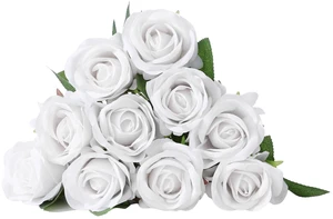 VEVOR Artificial Flowers Bulk White Roses 500 PCS Silk Faux Flowers Stems, for Vase, Table Centerpieces, Weddings, Parties, Bouquets, Home Decor and DIY Floral Arrangements, Realistic Fake Flower VEVOR Artificial Flowers Bulk White Roses 500 PCS Silk Faux Flowers Stems, for Vase, Table Centerpieces, Weddings, Parties, Bouquets, Home Decor and DIY Floral Arrangements, Realistic Fake Flower