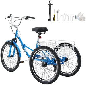 VEVOR Folding Adult Tricycle 20 inch 7 Speed Foldable Trikes for Adult, 3 Wheel Cruiser Bike w/ Cargo Basket, Adjustable Seat, Double-Wall Wheel Rims, Shopping Picnic Tricycles for Women, Men, Senior VEVOR Folding Adult Tricycle 20 inch 7 Speed Foldable Trikes for Adult, 3 Wheel Cruiser Bike w/ Cargo Basket, Adjustable Seat, Double-Wall Wheel Rims, Shopping Picnic Tricycles for Women, Men, Senior