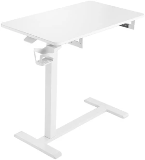 VEVOR Overbed Table 31.5"W x 17.7"D Mobile Bedside Table with Hidden Wheels, for Home Office Bed Couch, Height Adjustable Rolling Laptop Desk, Standing Cart with Keyboard Tray and Cup Holder, White VEVOR Overbed Table 31.5"W x 17.7"D Mobile Bedside Table with Hidden Wheels, for Home Office Bed Couch, Height Adjustable Rolling Laptop Desk, Standing Cart with Keyboard Tray and Cup Holder, White