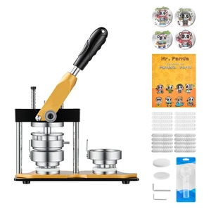 VEVOR Button Maker Machine, 2.25" / 58 mm, Solid Metal Pin Maker with 100pcs Button Parts, Circle Cutter and Magic Book, Reinforced Ergonomic Handle, Steel Mold, for DIY Badges, Pins, Key Chains VEVOR Button Maker Machine, 2.25" / 58 mm, Solid Metal Pin Maker with 100pcs Button Parts, Circle Cutter and Magic Book, Reinforced Ergonomic Handle, Steel Mold, for DIY Badges, Pins, Key Chains