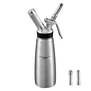 VEVOR Professional 304 Stainless Steel Whipped Cream Dispenser 500ml, Leak-Free Whipped Cream Maker, Whip Cream Canister with 3 Decorating Nozzles & Cleaning Brush, NO Chargers (Not Included) VEVOR Professional 304 Stainless Steel Whipped Cream Dispenser 500ml, Leak-Free Whipped Cream Maker, Whip Cream Canister with 3 Decorating Nozzles & Cleaning Brush, NO Chargers (Not Included)