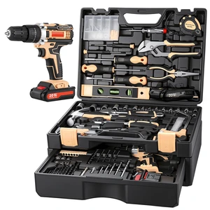 VEVOR Tool Kit 318-Piece General Household Tool Kit for Home Maintenance, For Everyday House Repairs, DIY Projects, with Portable Storage Case, High-Quality Steel, with Cordless Drill, Bits, Hammer VEVOR Tool Kit 318-Piece General Household Tool Kit for Home Maintenance, For Everyday House Repairs, DIY Projects, with Portable Storage Case, High-Quality Steel, with Cordless Drill, Bits, Hammer