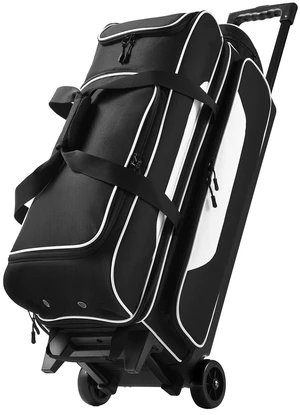 VEVOR 3 Ball Bowling Bag Double Roller Bag with Separate Shoe Compartment, for Bowling Shoes (Up To US Men Size 16), Rolling Ball Bag w/ Wheel, Accessory Pocket, Retractable Handle Extends to 40 in VEVOR 3 Ball Bowling Bag Double Roller Bag with Separate Shoe Compartment, for Bowling Shoes (Up To US Men Size 16), Rolling Ball Bag w/ Wheel, Accessory Pocket, Retractable Handle Extends to 40 in