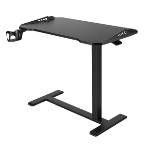 VEVOR Overbed Table 31.5"W x 17.7"D Mobile Gaming Desk with Hidden Wheels, for Home Office Bed Couch, Height Adjustable Bedside Rolling Laptop Desk, Standing Cart with RGB Light & Cup Holder, Black VEVOR Overbed Table 31.5"W x 17.7"D Mobile Gaming Desk with Hidden Wheels, for Home Office Bed Couch, Height Adjustable Bedside Rolling Laptop Desk, Standing Cart with RGB Light & Cup Holder, Black