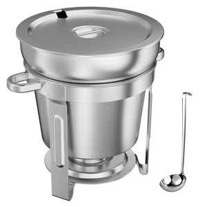 VEVOR 1 Pack Soup Chafer, Chafing Dish for Buffet Set, 11QT Stainless Steel, Catering Marmite for Banquet Party Wedding, Round Buffet Server and Soup Warmer, with Pot, Ladle, and Fuel Holder VEVOR 1 Pack Soup Chafer, Chafing Dish for Buffet Set, 11QT Stainless Steel, Catering Marmite for Banquet Party Wedding, Round Buffet Server and Soup Warmer, with Pot, Ladle, and Fuel Holder