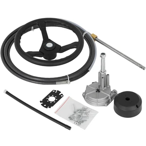 VEVOR Outboard Steering System 10\' Boat Steering Cable 10 Feet Marine Steering System 3/4\'\' Shaft with 13.5 Inch Wheel for Yachts and Waterborne Vehicles VEVOR Outboard Steering System 10\' Boat Steering Cable 10 Feet Marine Steering System 3/4\'\' Shaft with 13.5 Inch Wheel for Yachts and Waterborne Vehicles