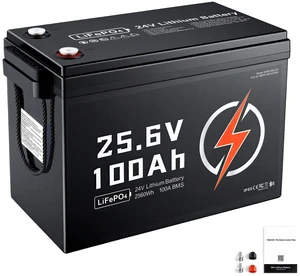 VEVOR 24V 100Ah LiFePO4 Lithium Battery 4000+ Cycles 100A BMS with Bluetooth, 2560Wh Lithium Battery with Low Temperature Protection, Supports 8P2S Connection, for RV, Trolling Motor, Marine, Solar VEVOR 24V 100Ah LiFePO4 Lithium Battery 4000+ Cycles 100A BMS with Bluetooth, 2560Wh Lithium Battery with Low Temperature Protection, Supports 8P2S Connection, for RV, Trolling Motor, Marine, Solar