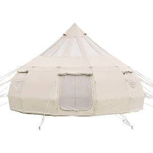 VEVOR Canvas Bell Tent, 4 Seasons 16.4 ft Yurt Tent for Camping with Stove Jack, Poly-Cotton Canvas Breathable Holds up to 12 People with Rain Cover, for Family Camping Glamping Outdoor Hunting Party VEVOR Canvas Bell Tent, 4 Seasons 16.4 ft Yurt Tent for Camping with Stove Jack, Poly-Cotton Canvas Breathable Holds up to 12 People with Rain Cover, for Family Camping Glamping Outdoor Hunting Party