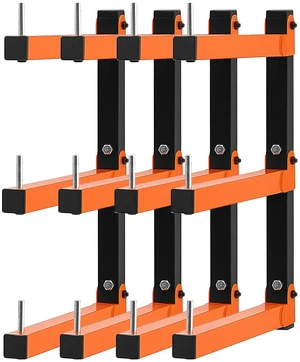 VEVOR Lumber Rack, 3-Tier 4-Pack 110 lbs per Tier, Foldable Wood Storage, Wall-mounted for Garages, Workshops, Warehouse, Basement, Heavy-Duty Cantilever Arms, Locking Pins, Steel, Orange & Black VEVOR Lumber Rack, 3-Tier 4-Pack 110 lbs per Tier, Foldable Wood Storage, Wall-mounted for Garages, Workshops, Warehouse, Basement, Heavy-Duty Cantilever Arms, Locking Pins, Steel, Orange & Black